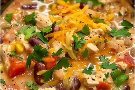 Crockpot Cream Cheese Chicken Chili