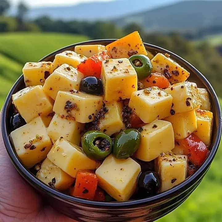 Southwest Spicy Chili Marinated Cheese 🧀🌶️
