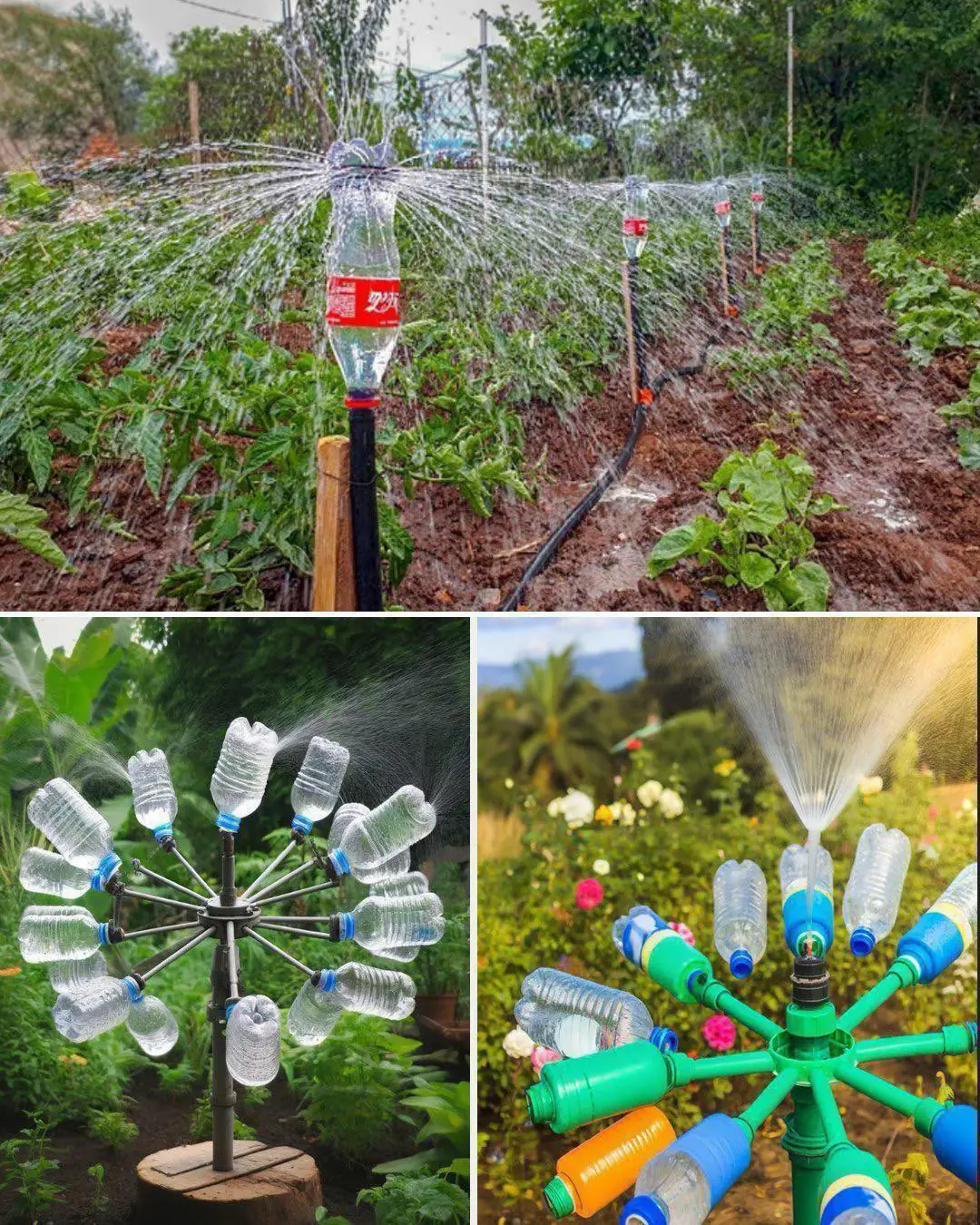 How to Make a Rotating Irrigation System Using Plastic Bottles – 10 Cents Is Enough