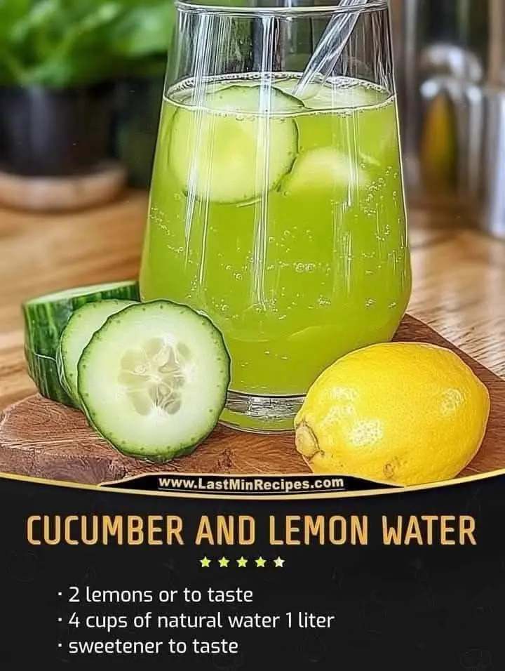 Refreshing Cucumber and Lemon Water 🍋