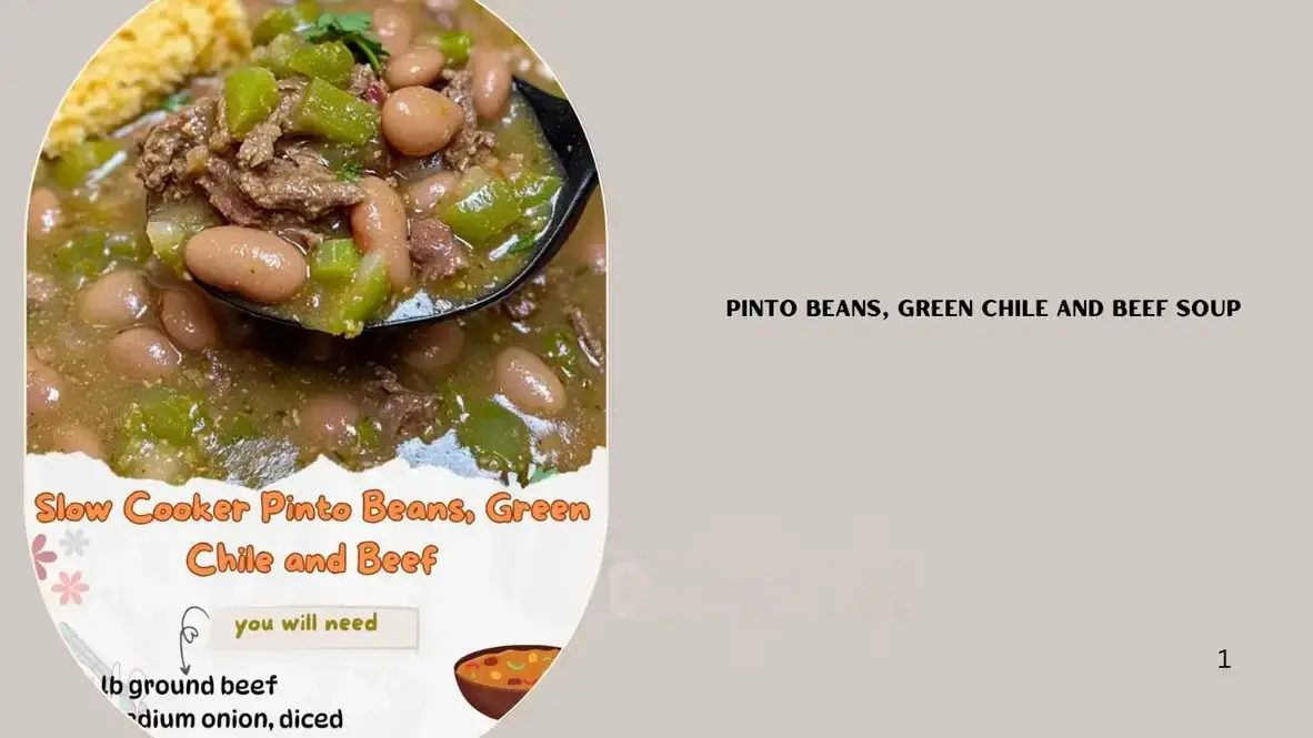 Pinto Beans, Green Chile and Beef soup