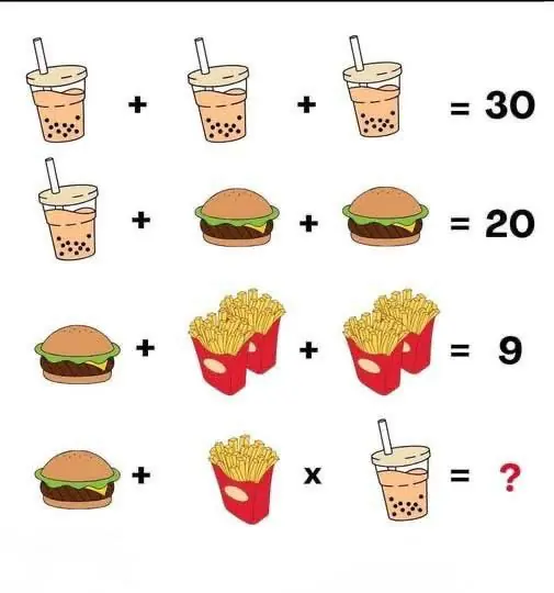 RIDDLE: Bubble Tea Burger French Fries Maths Puzzle