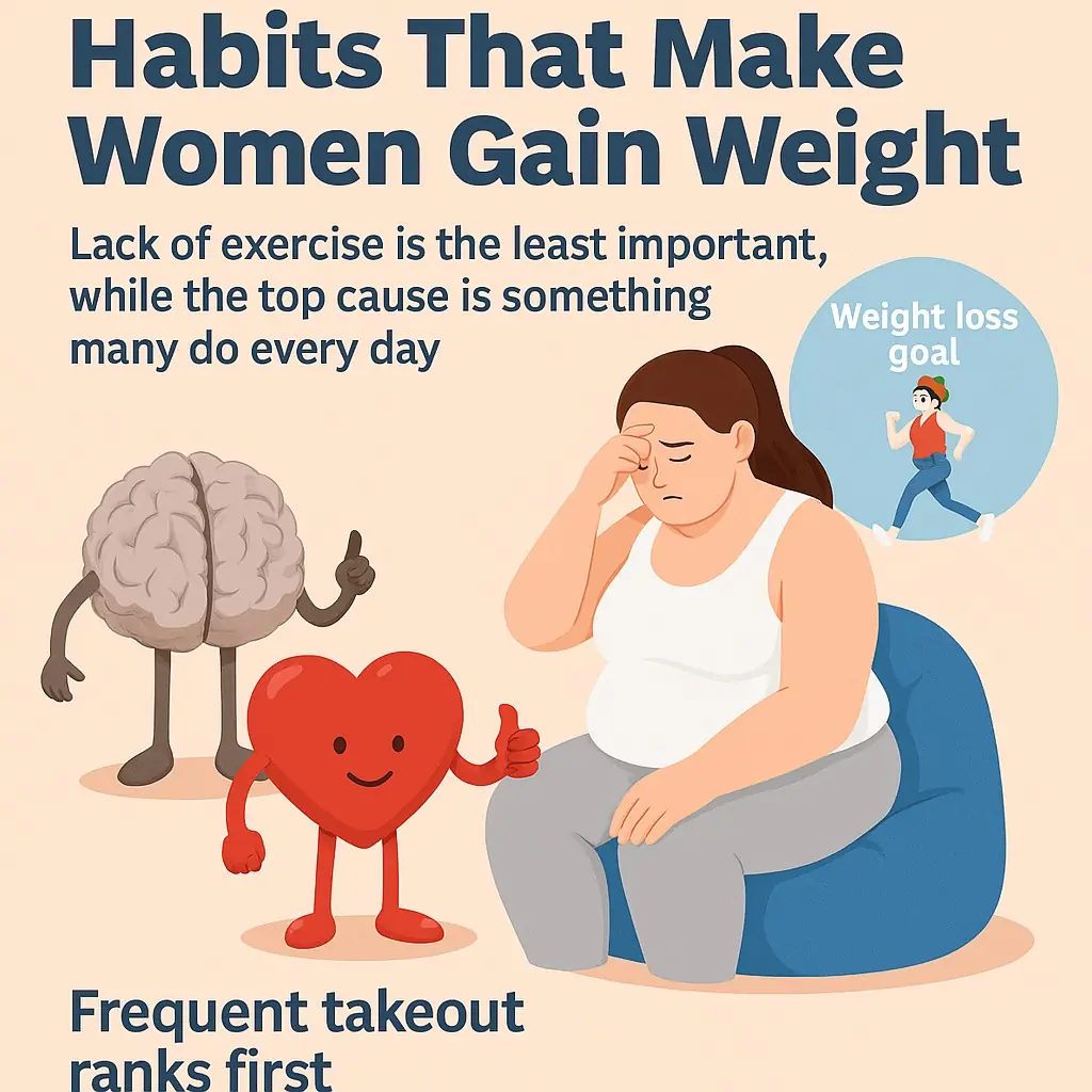 Habits That Make Women Gain Weight – Lack of Exercise Is the Least Important, While the Top Cause Is Something Many Do Every Day