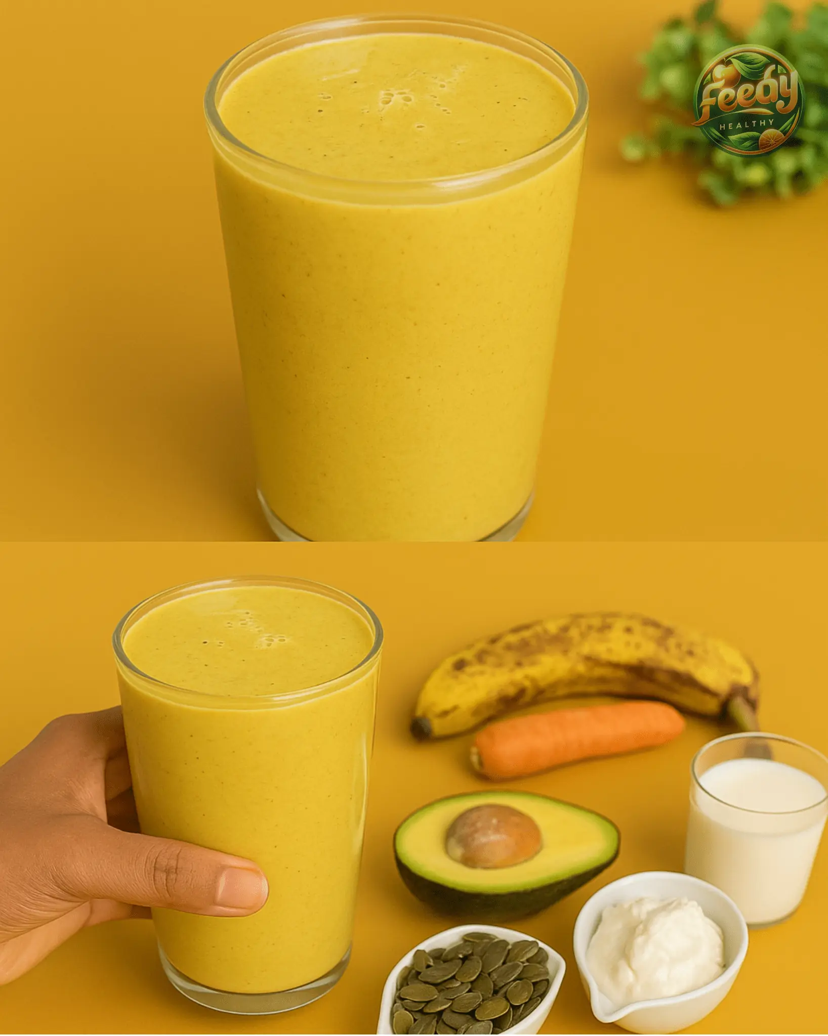 Healthy and Delicious Banana, Avocado & Carrot Smoothie Recipe 🥑🍌🥕