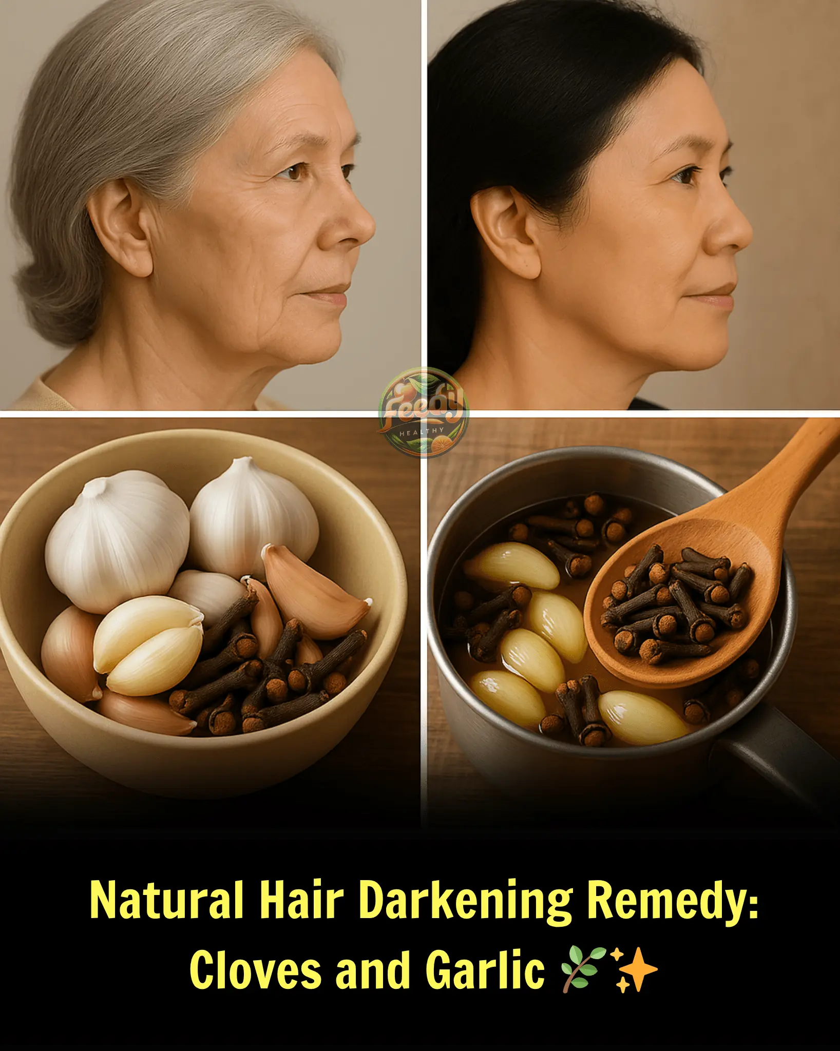 Natural Hair Darkening Remedy: Cloves and Garlic
