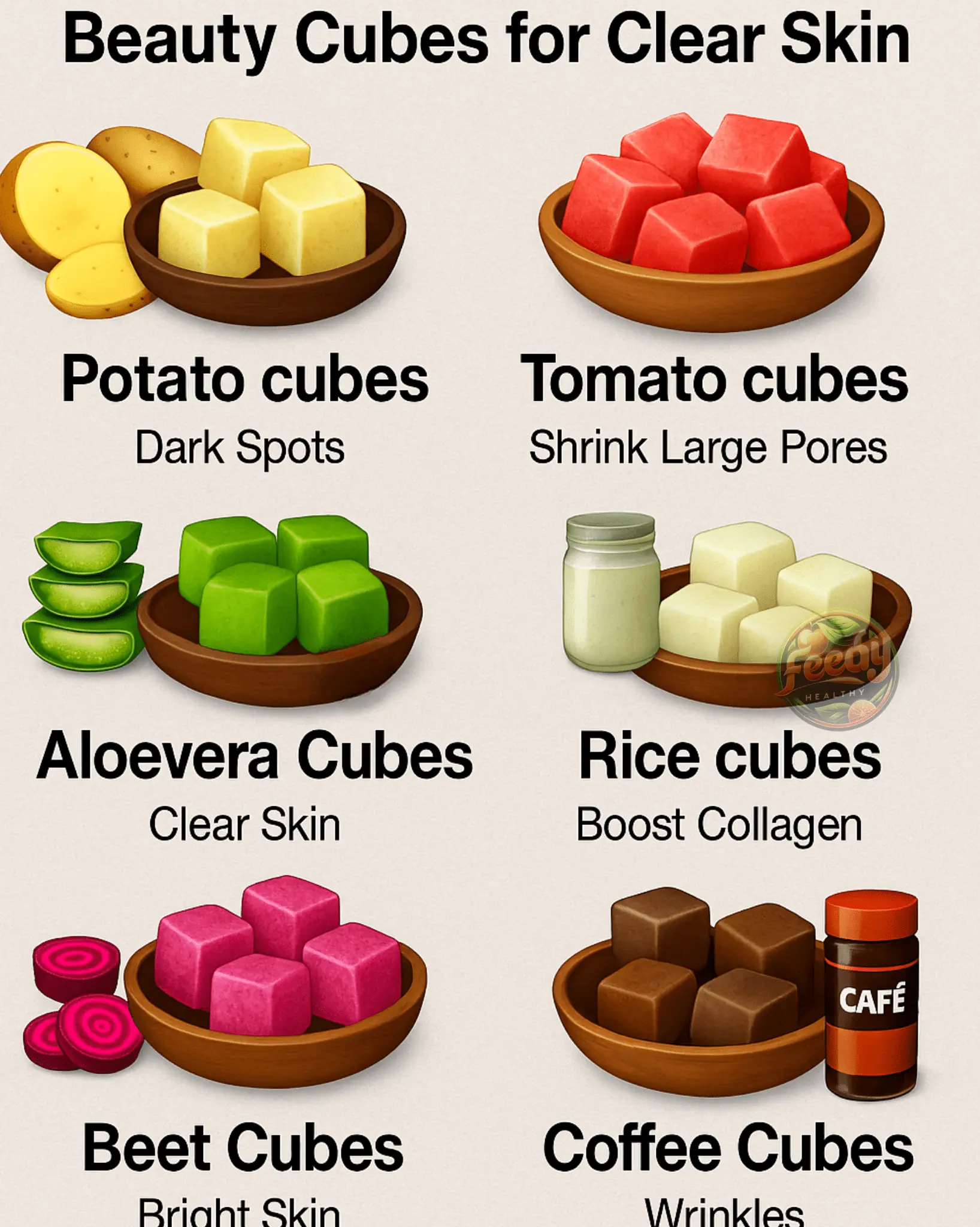 10 DIY Beauty Ice cubes for Face, Glowing Skin