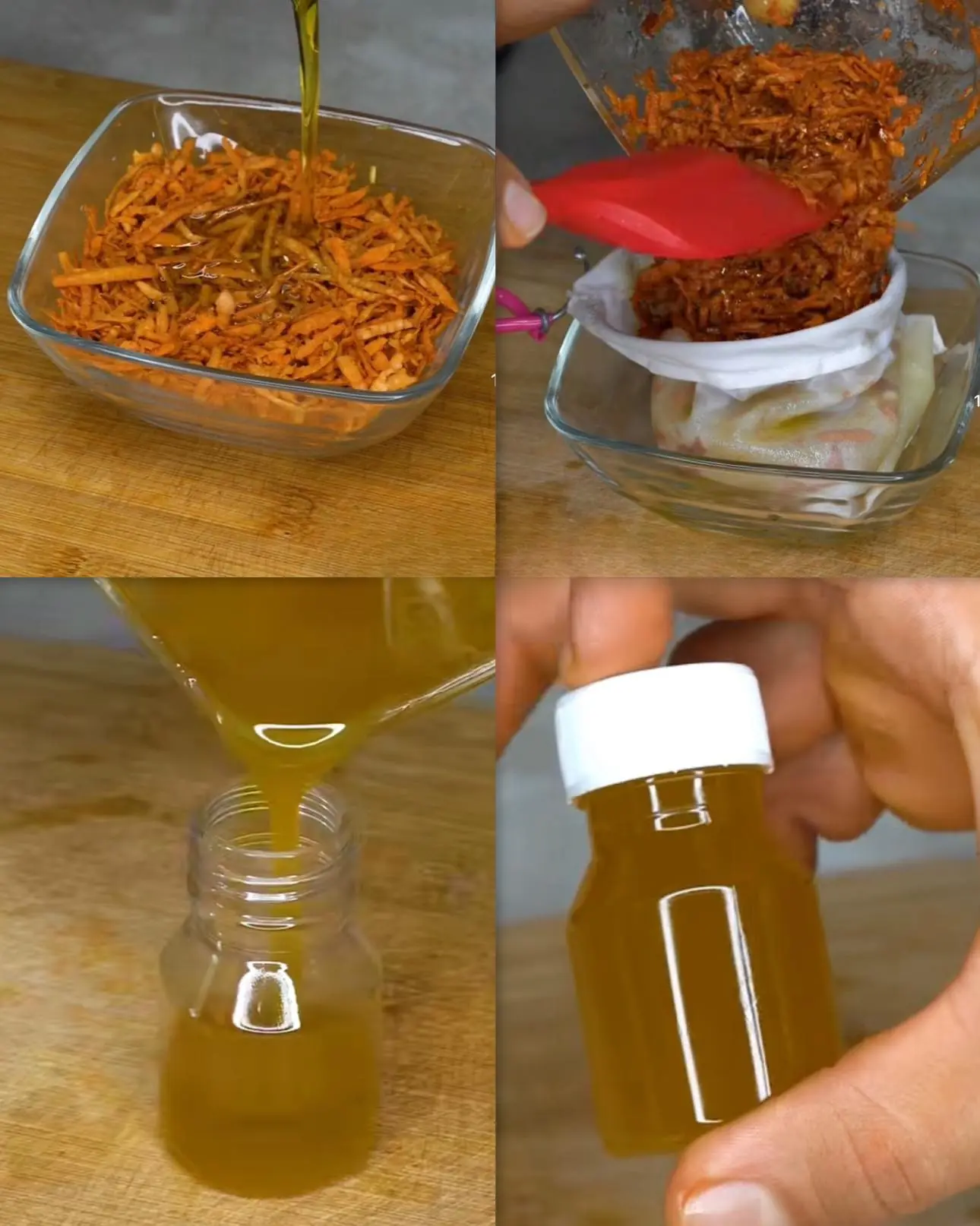 Mix avocado seed with olive oil.