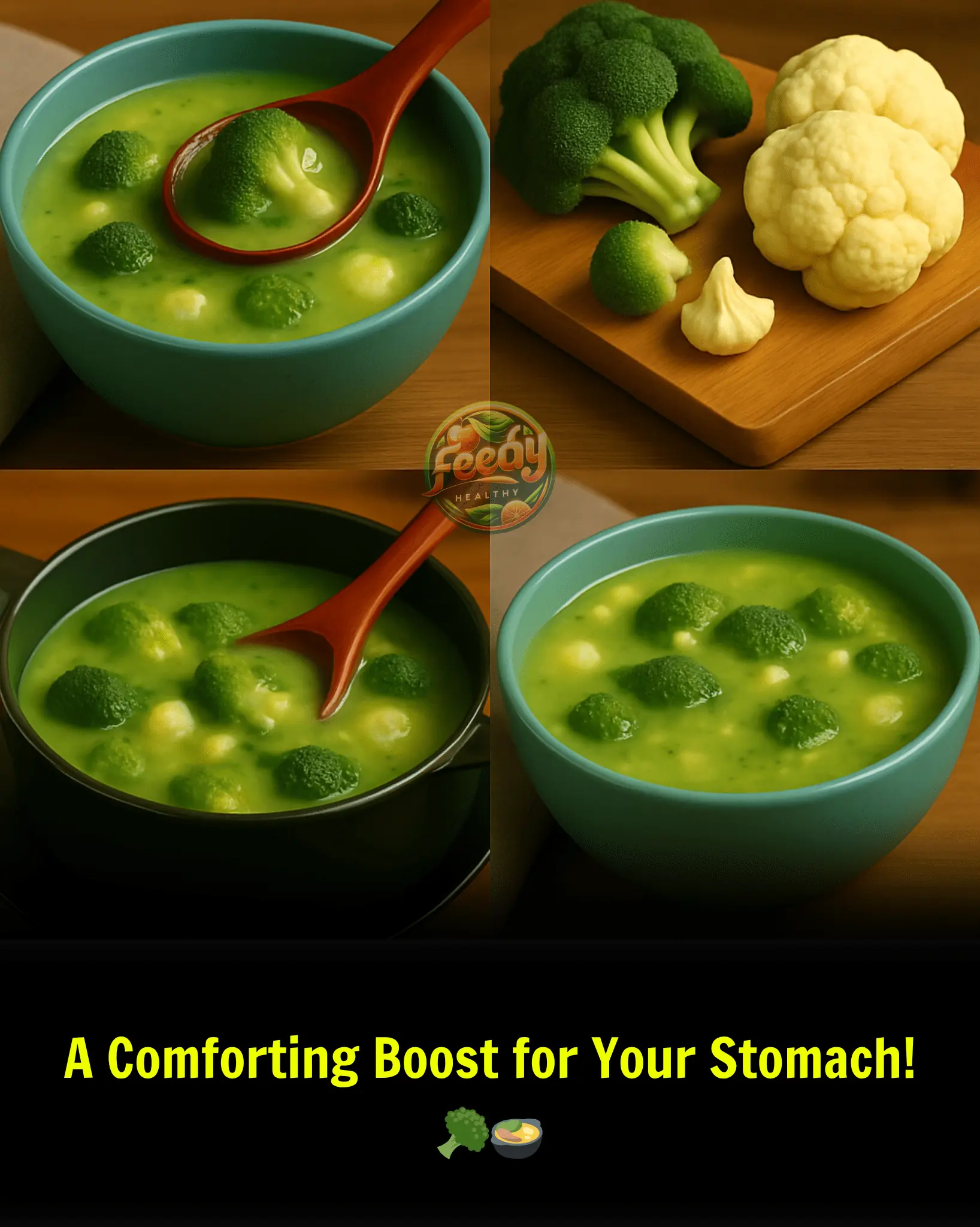Nourishing Broccoli & Cauliflower Soup for a Happy Stomach