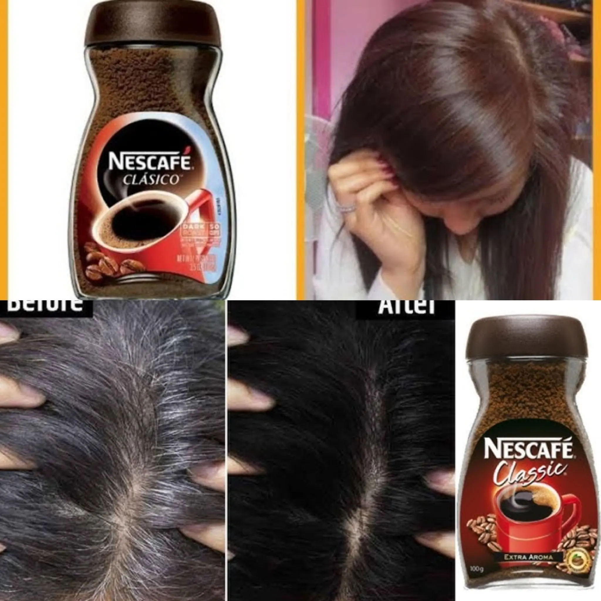 Dye Your Hair Naturally Shiny Brown at Home & Cover White Hair – With Coffee! ☕🌰