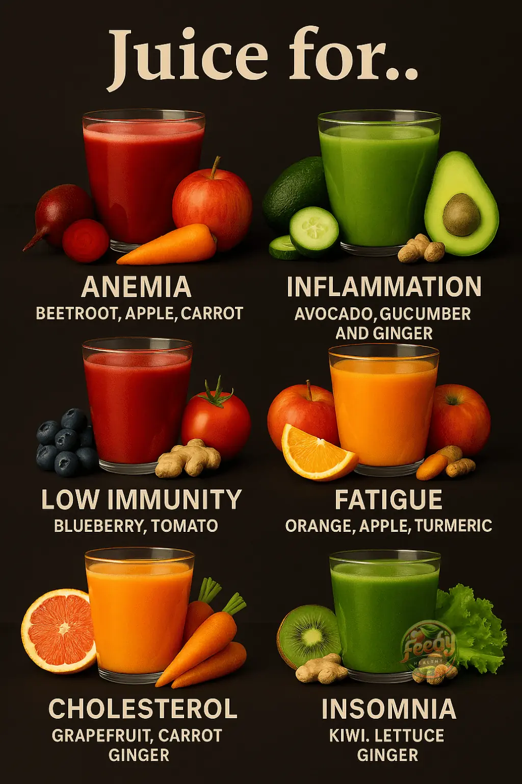 6 Powerful Juice Recipes to Naturally Help Anemia, Inflammation, Fatigue, Low Immunity, High Cholesterol, and Insomnia