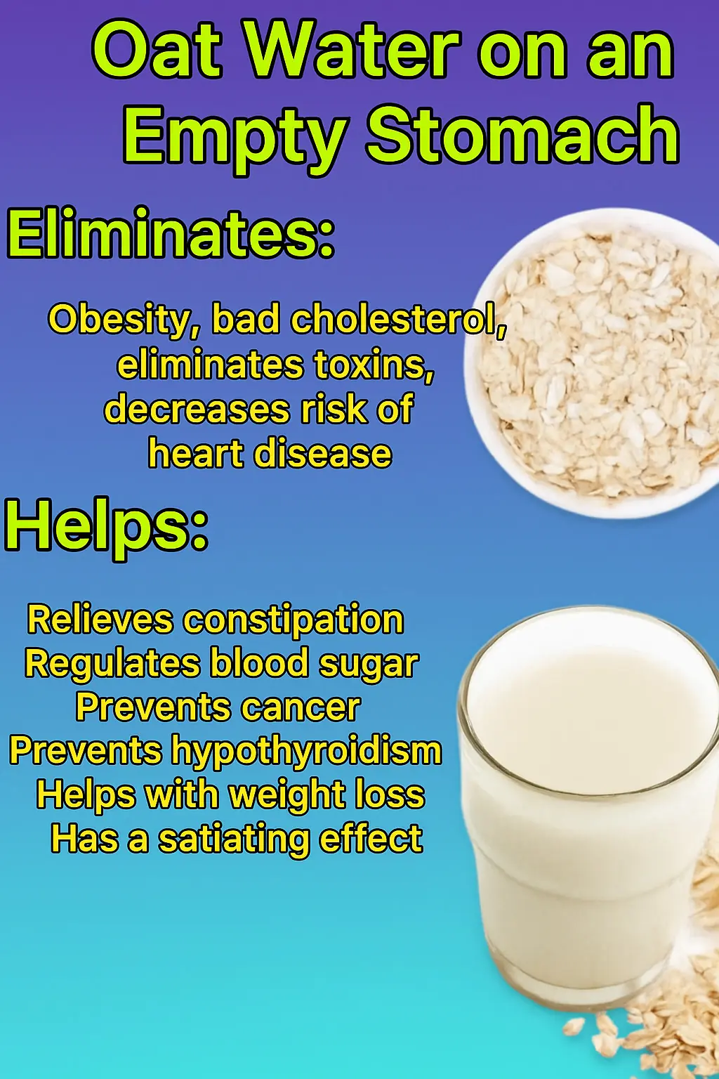 Oat water on an empty stomach