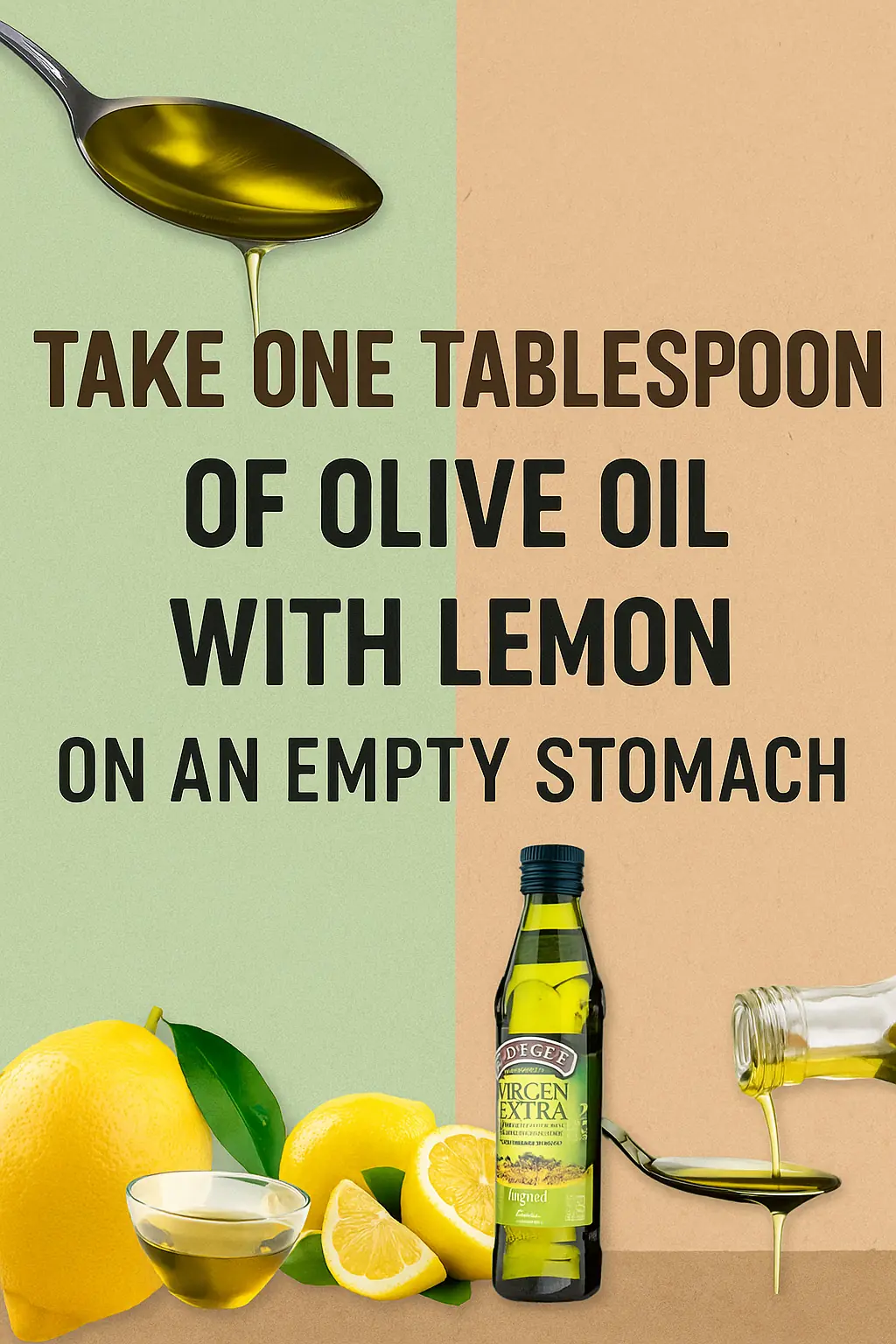 Take one tablespoon of olive oil with lemon every day on an empty stomach