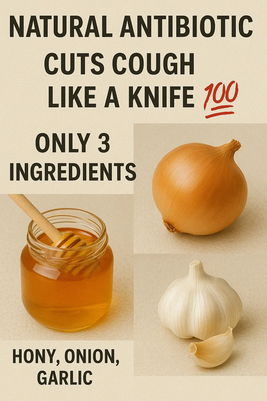 Natural Antibiotic Syrup: A Powerful Blend of Honey, Onion, and Garlic