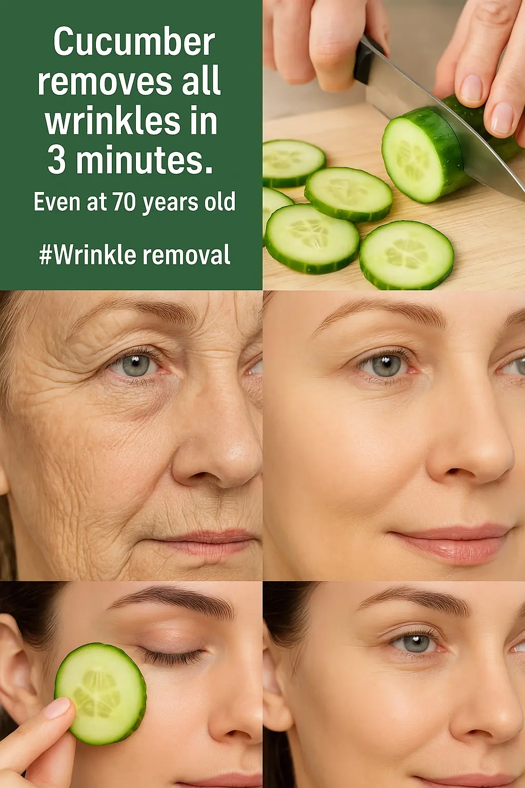 The Cooling Power of Cucumbers: A Natural Approach to Reducing Wrinkles