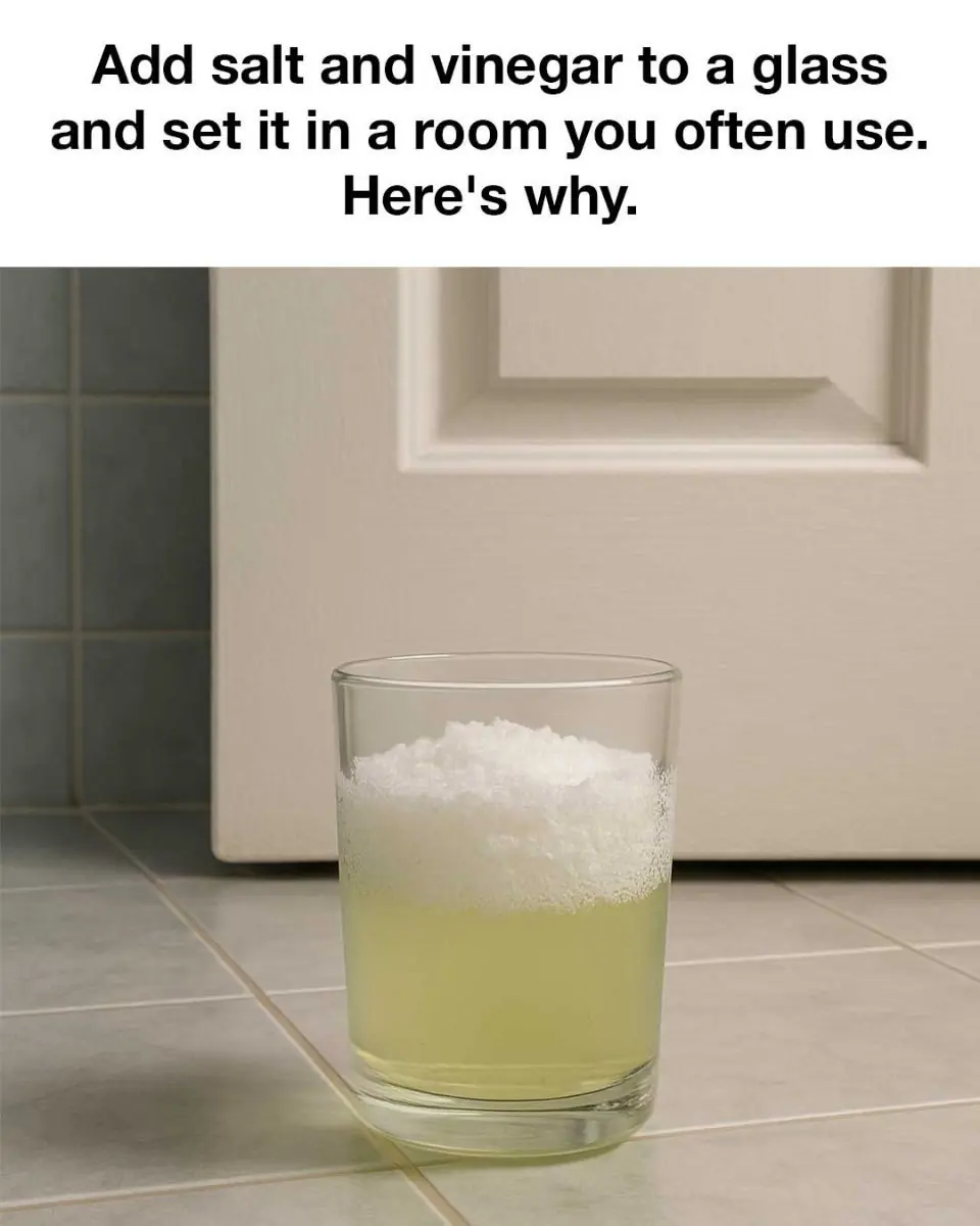 Add salt and vinegar to a glass and set it in a room you often use. Here's why.