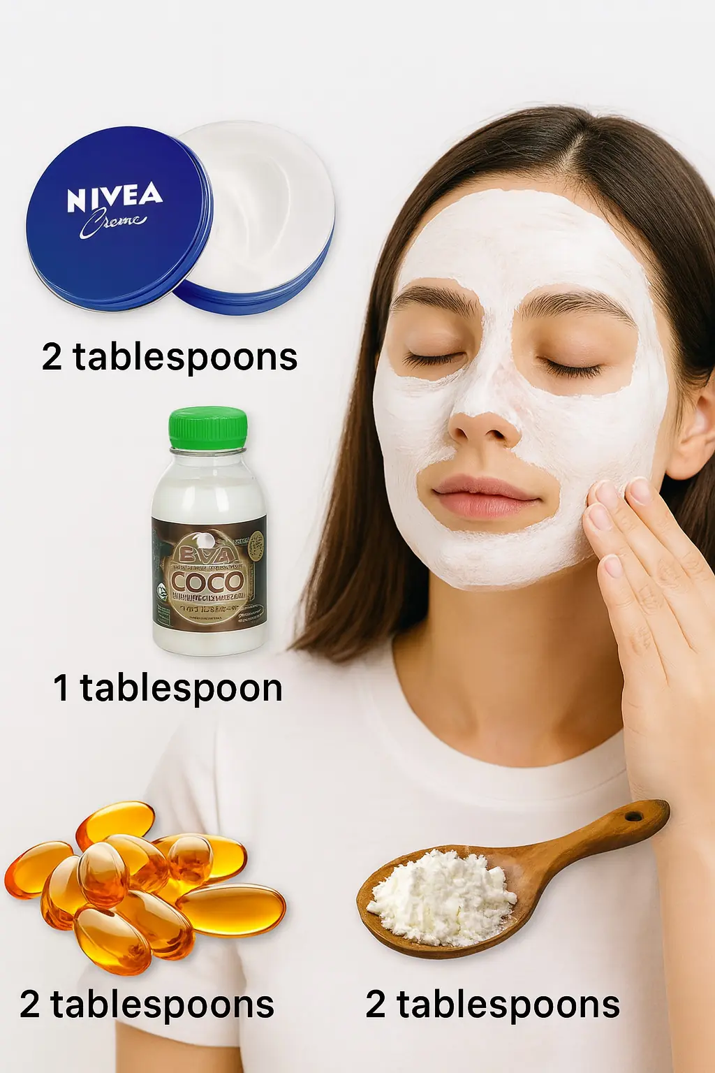 Homemade Anti-Wrinkle Cream with Nivea, Coconut Oil & Cornstarch