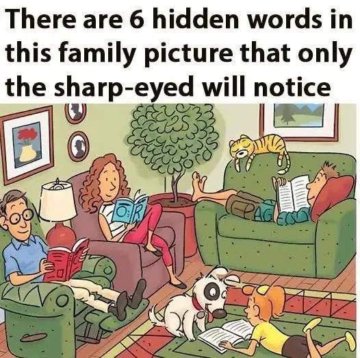 Can You Spot the 6 Hidden Words in This Living Room Image?