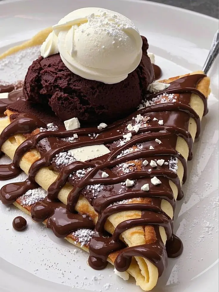 🍫 Chocolate Crepe with Ice Cream