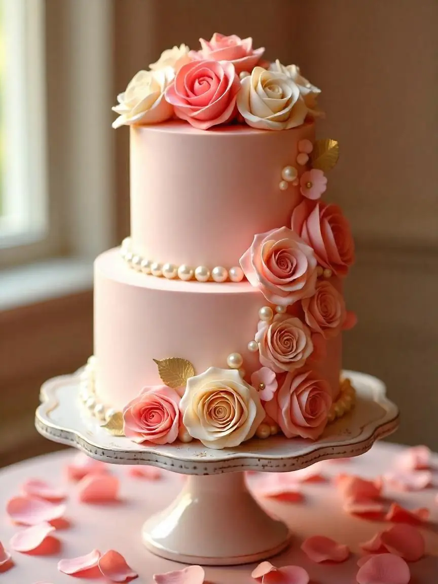 🌸🎂 Rose-Themed Birthday Cake Recipe