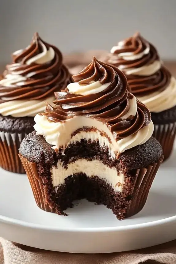 Chocolate Coffee Cream Cupcakes