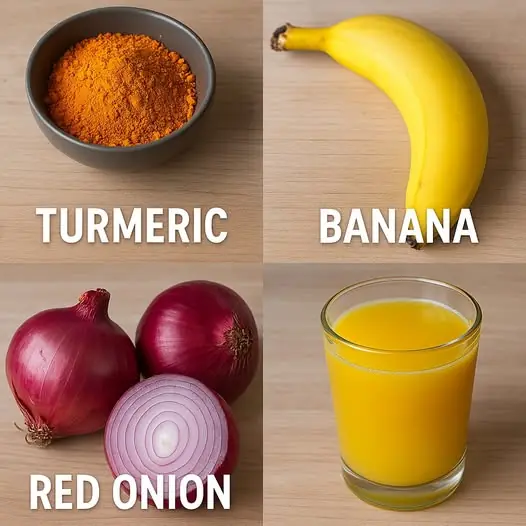 Natural Relief for Knee and Leg Pain: Banana, Red Onion, and Turmeric Remedy