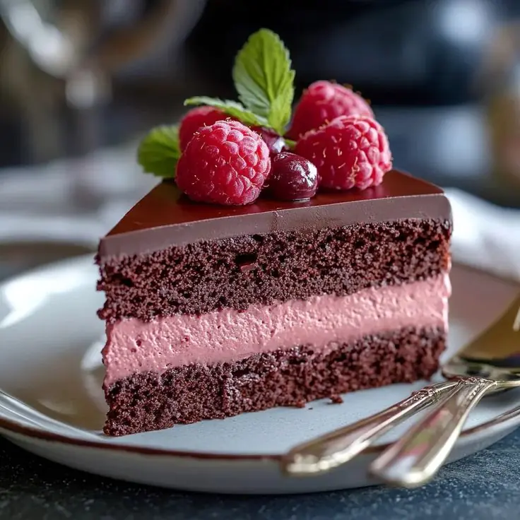 🍓🍫 Chocolate Raspberry Mousse Cake