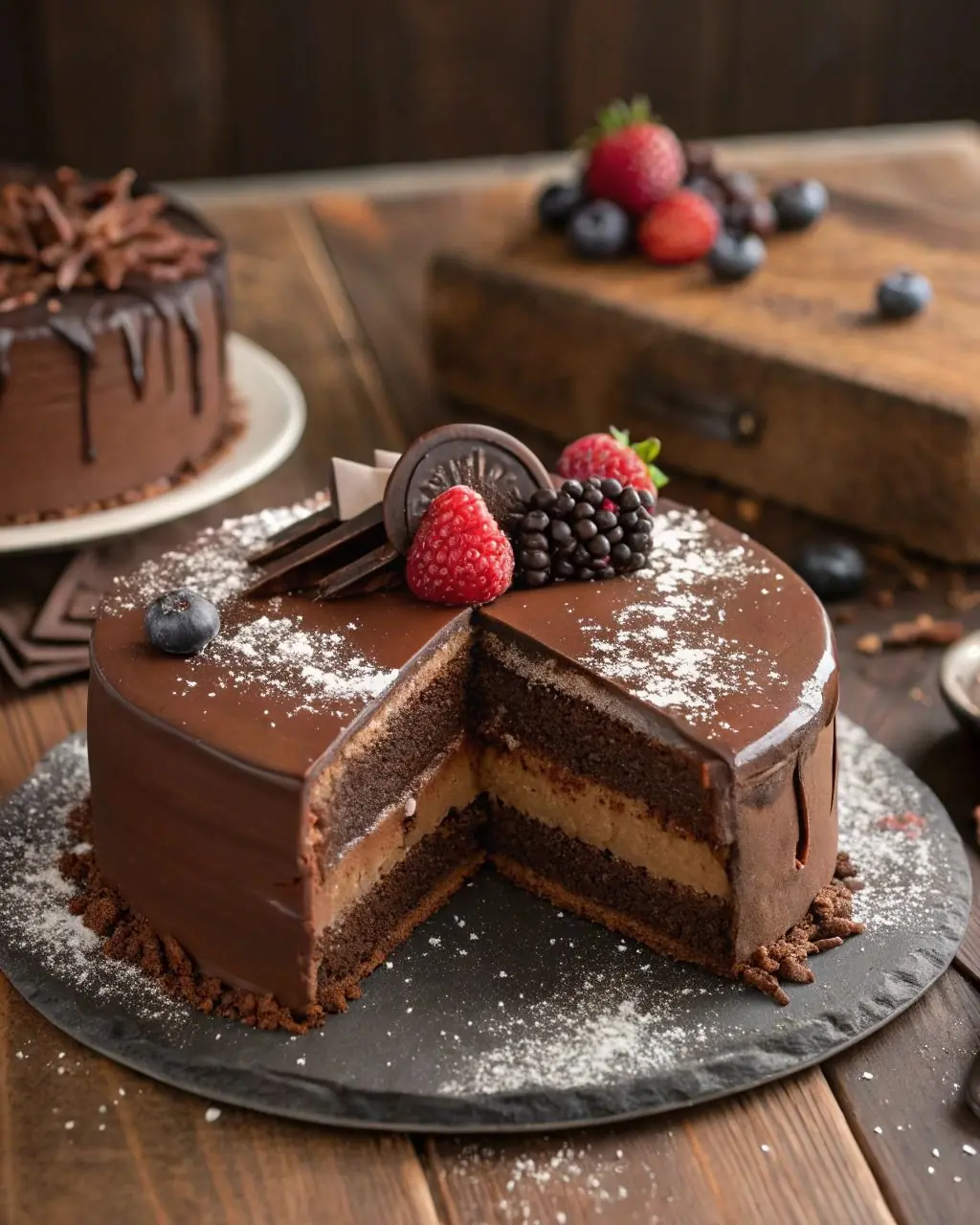 Decadent Chocolate Mousse Cake (No-Bake Mousse on a Baked Base)
