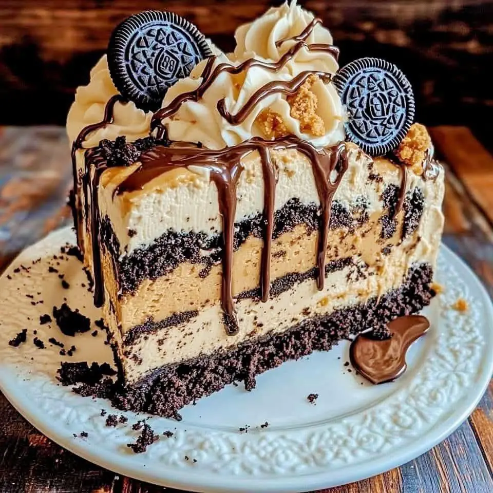🍫 Crunchy Peanut Butter Oreo Chocolate Delight Cake