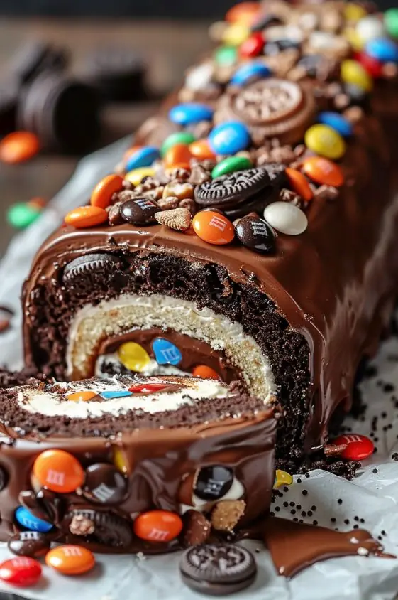 🍭🍫 M&M's Ferrero Oreo Cake Roll 🍫🍭