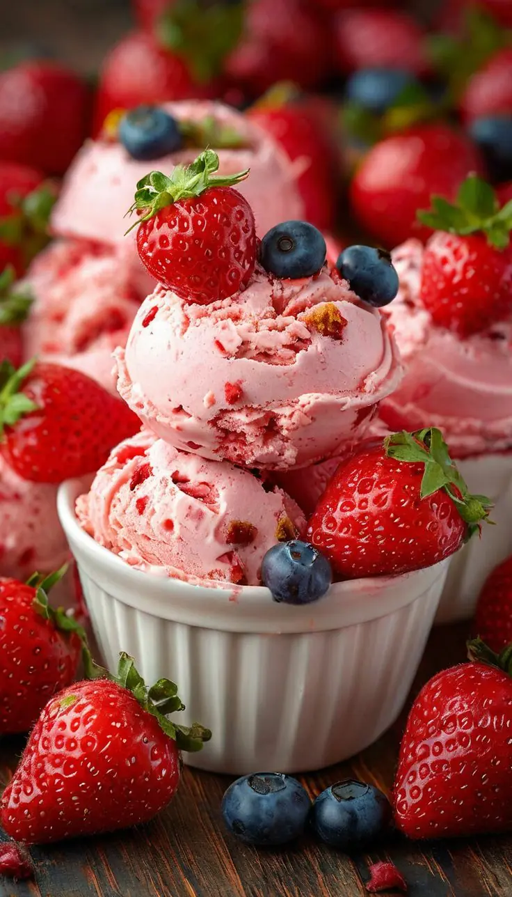 🍓🍦 Strawberry Vanilla Bean Ice Cream 🍦🍓