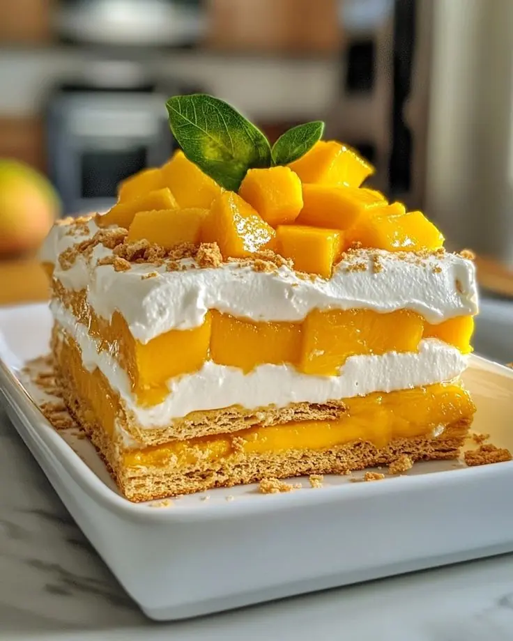 Mango Layer Cake with Whipped Cream Frosting: A Light & Tropical Dessert Delight 🍰🥭