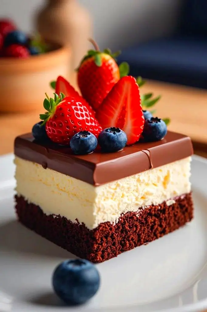 Triple Chocolate Mousse Cake with Berries: A Decadent, Showstopping Dessert 🍫🍓
