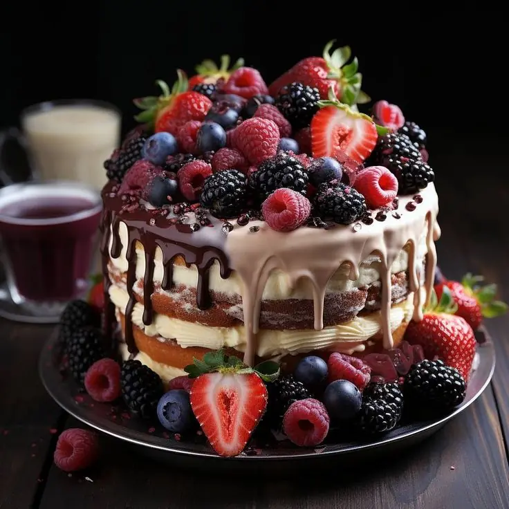 🍓🍰 Berry Mousse Genoise Layer Cake 🎂