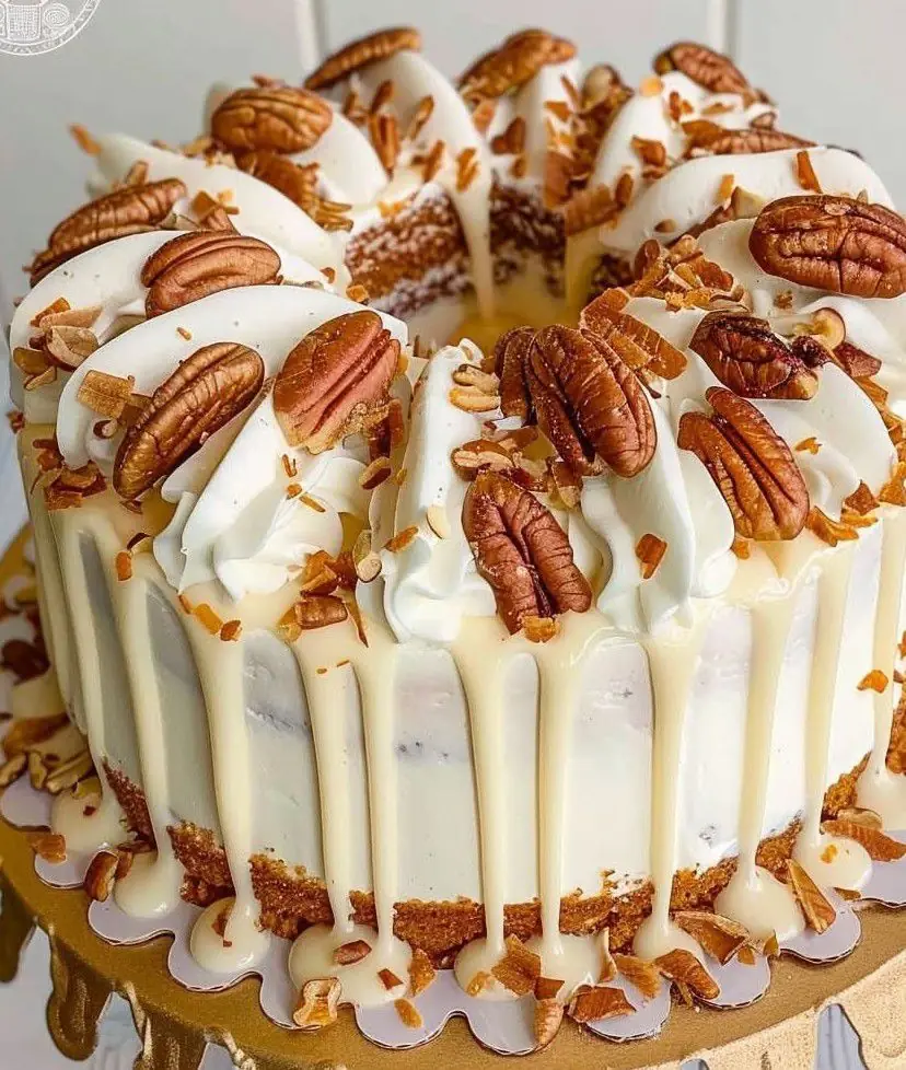 💕😋 Pecan Cream Pound Cake with Cream Cheese Frosting 😋💕