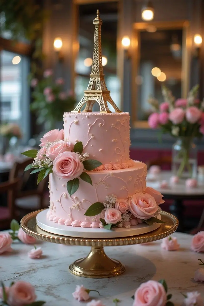 🗼🌸 Parisian Chic Cake 🌸🗼