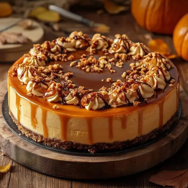 🍁 Salted Caramel Pumpkin Cheesecake
