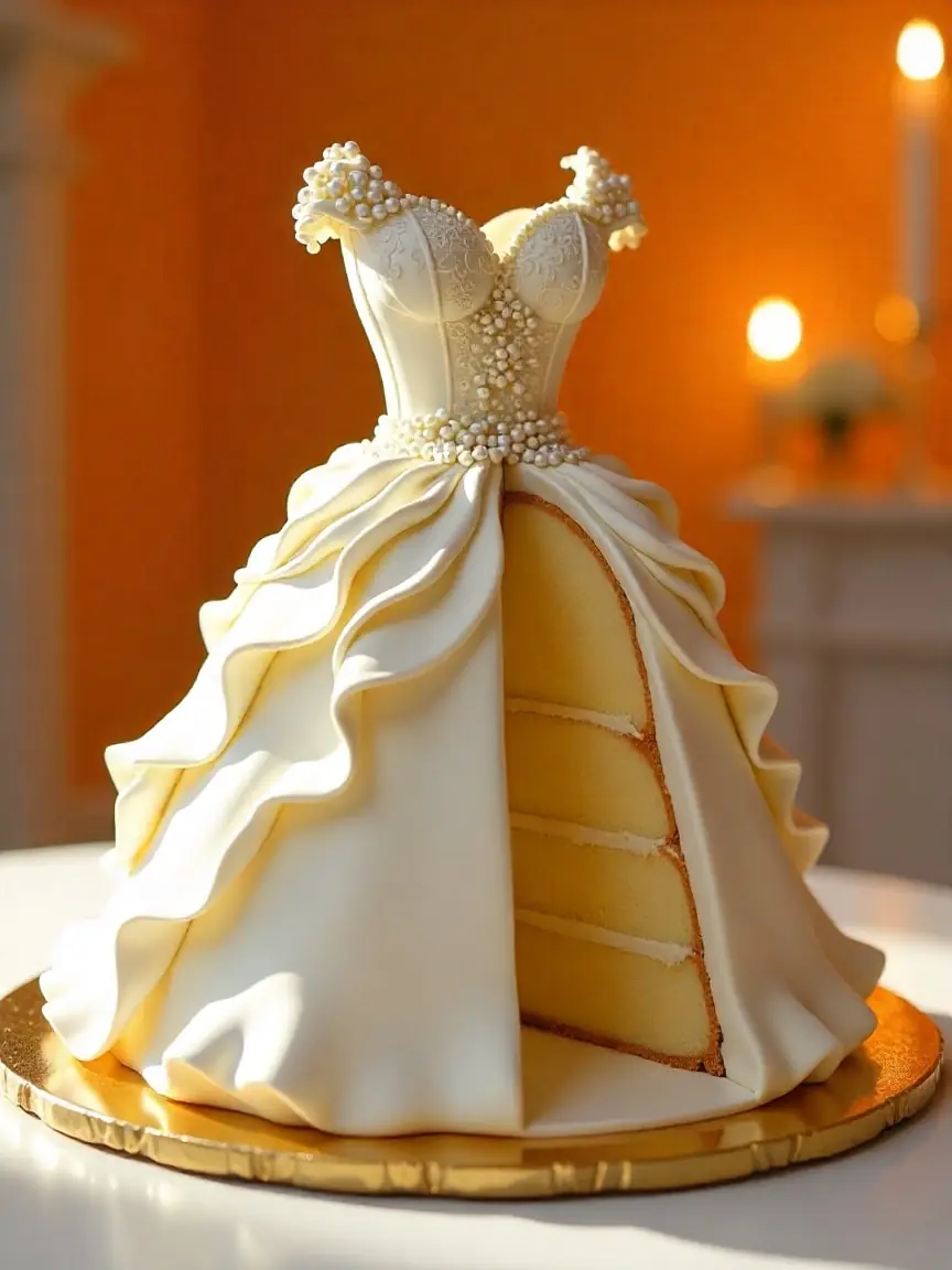 🎂 Royal Wedding Dress Cake – A Showstopping Recipe Fit for a Queen