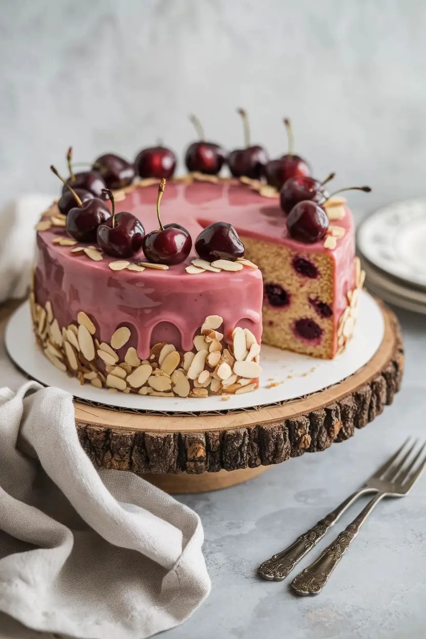 ๐ Homemade Cherry Almond Cake