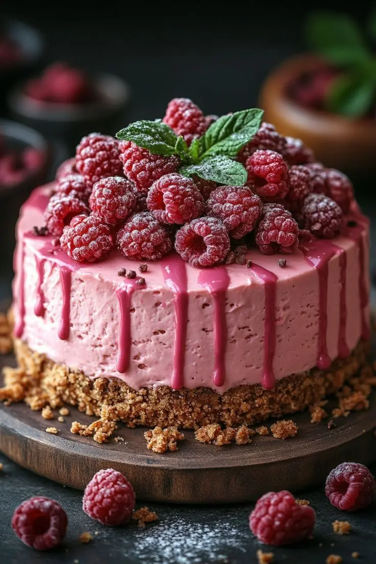 💖🍰 Pink Velvet Raspberry Cheesecake – Creamy, Fruity & Gorgeous!