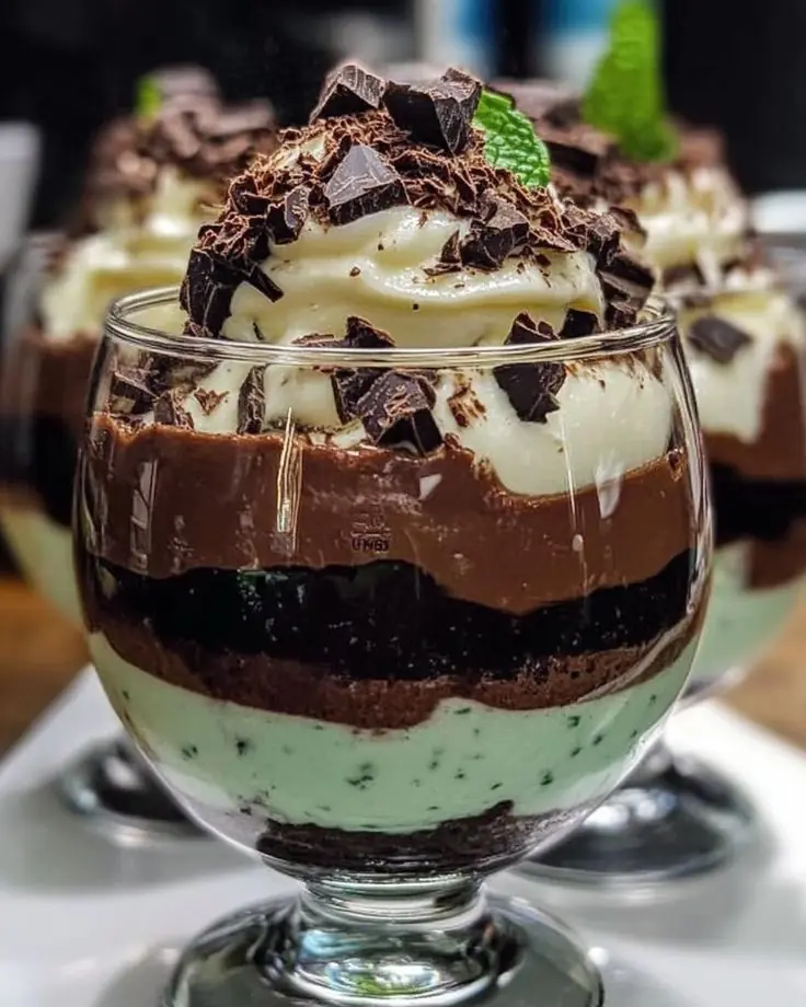 🍫🌿 Baileys Chocolate Mint Pudding Parfaits