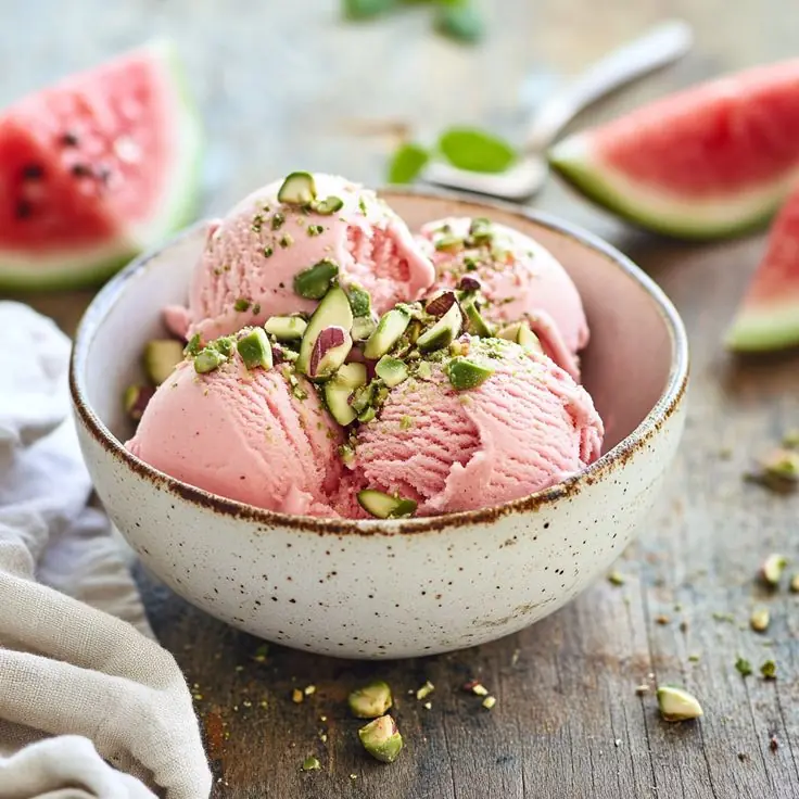 🍉 Watermelon Pistachio Ice Cream 🍨🥜