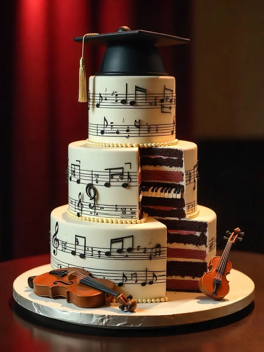 🎼🎓 Music Graduation Cake