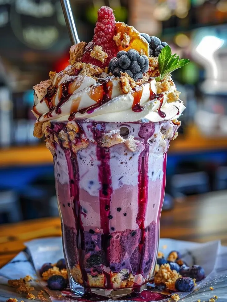 π Berry Crunch Milkshake Sundae
