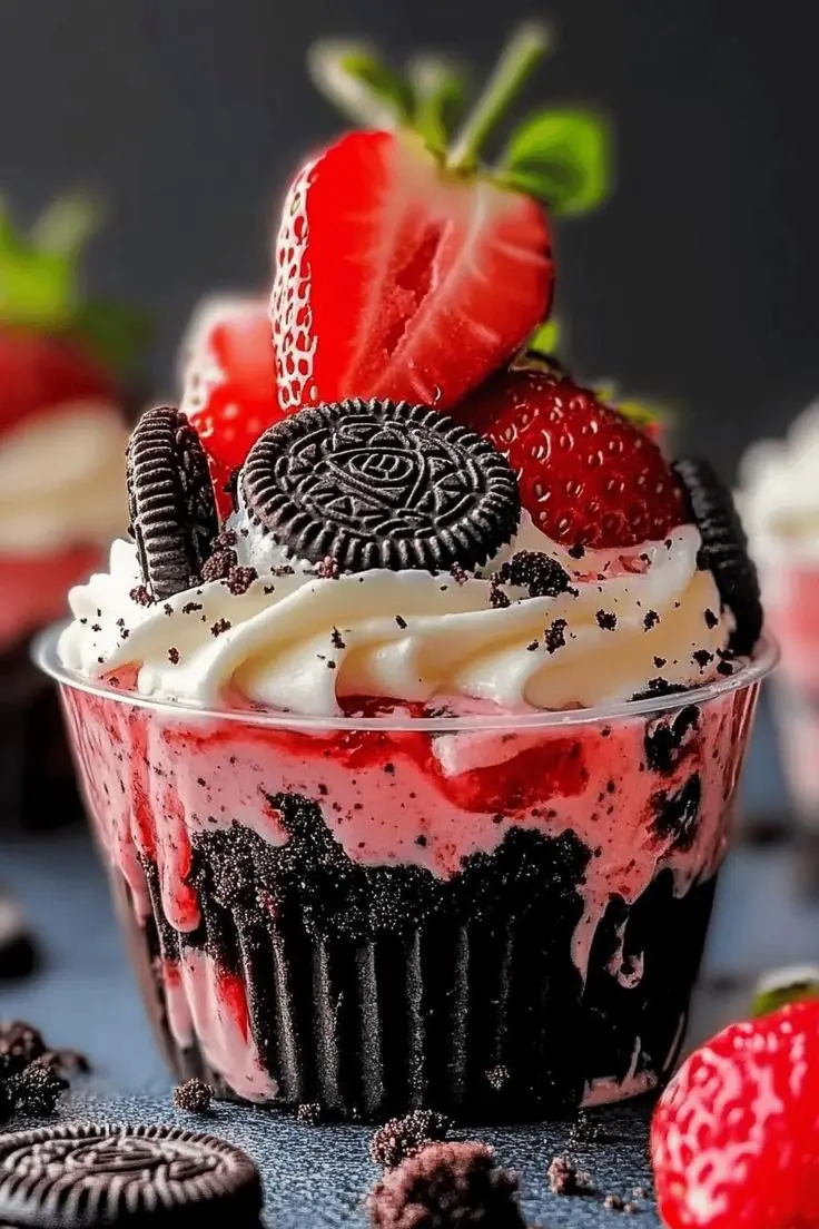 🍓 Strawberry Oreo Parfait Cups