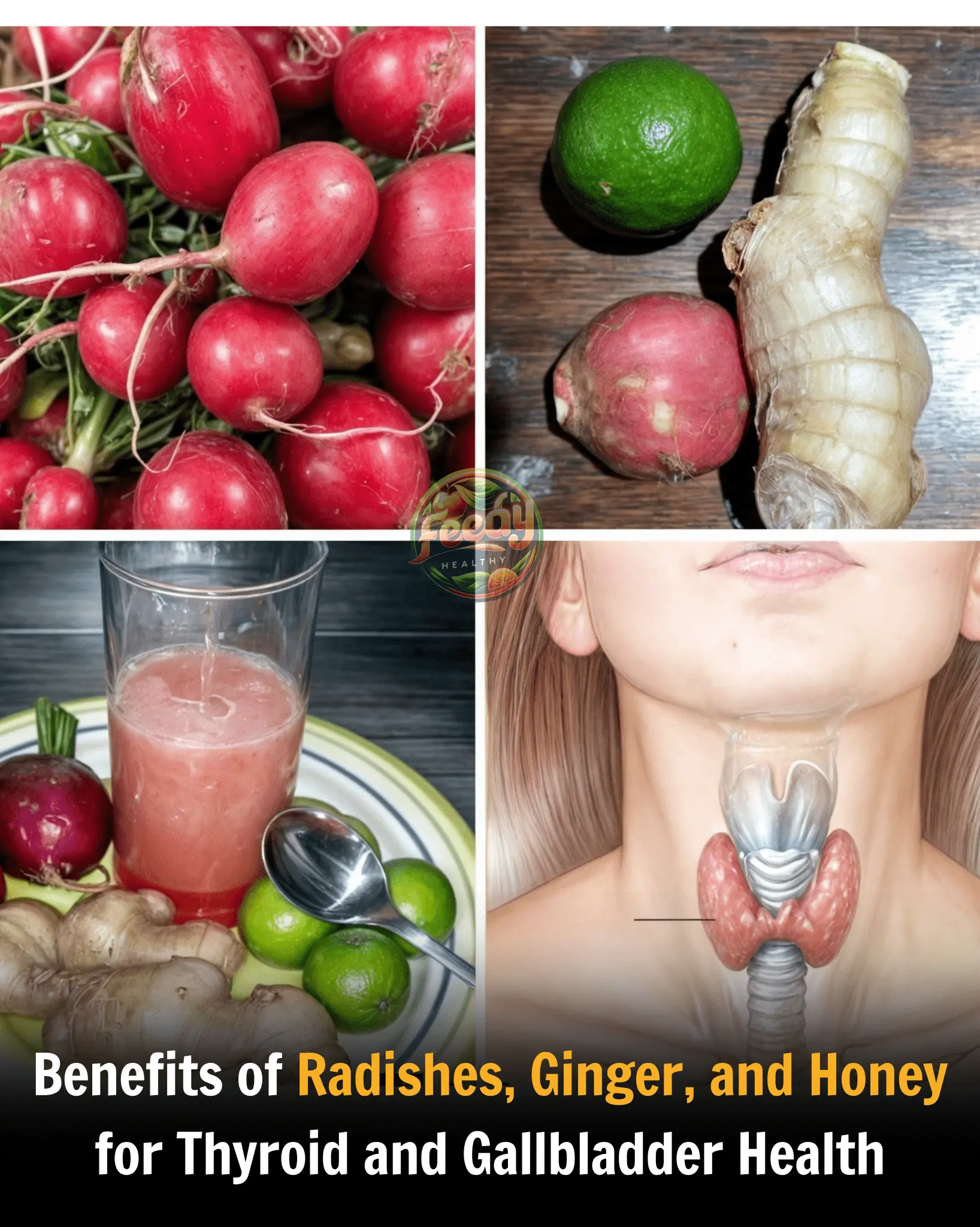 Benefits of Radishes, Ginger, and Honey for Thyroid and Gallbladder Health
