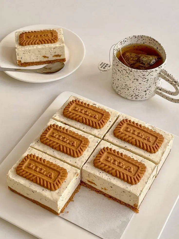 🍪 No-Bake Biscuit Cheesecake Bars