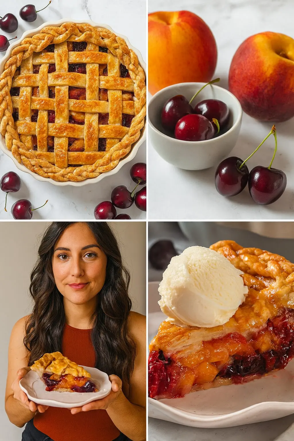 🍑🍒 Summer Cherry Peach Pie