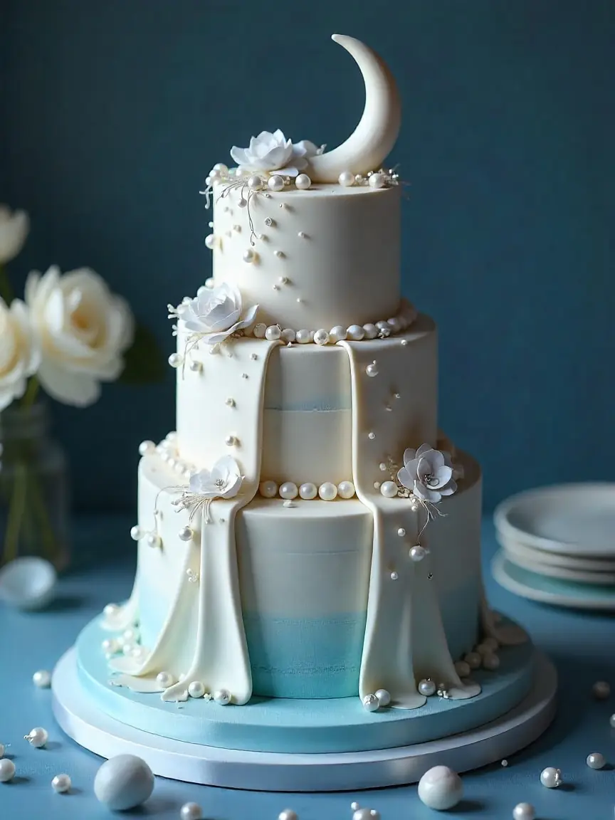 🌙💍 Moonlight Veil Cake