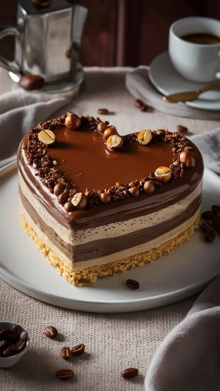 βπ« Heart-Shaped Mocha Mousse Cake Recipe