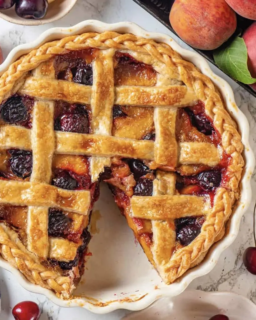 Cherry Peach Lattice Pie